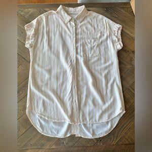 Jane and Delancey Pale Pink Striped Short-Sleeve Button-Down Shirt